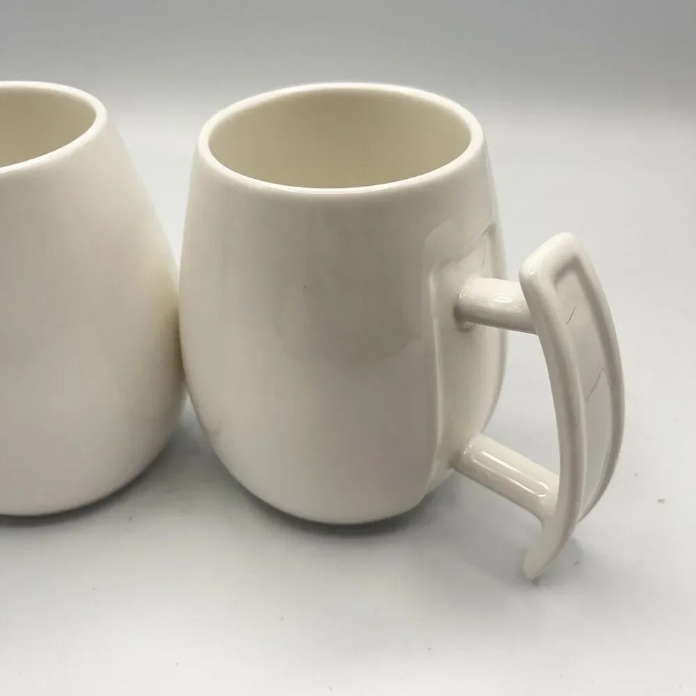 Williams Sonoma Boska White Ceramic Mug - Set Of 2